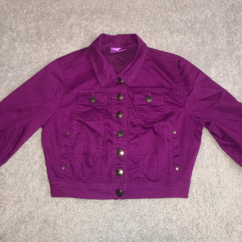 Adorable purple jacket girls size medium NWOT